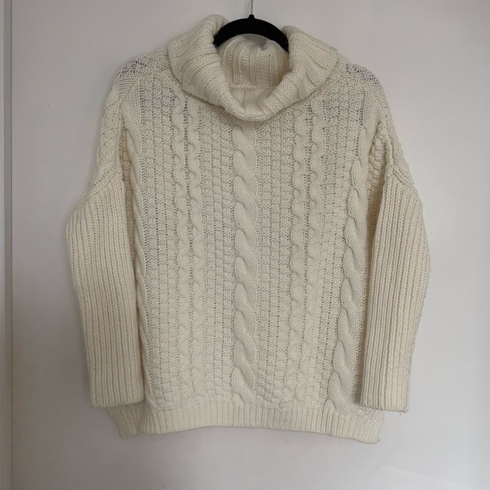Cream Pullover Knitted Sweater